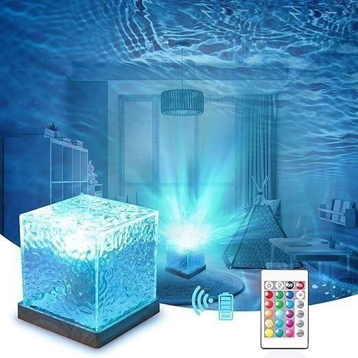 Rotating Water Ripple Effect Night Light Lamp