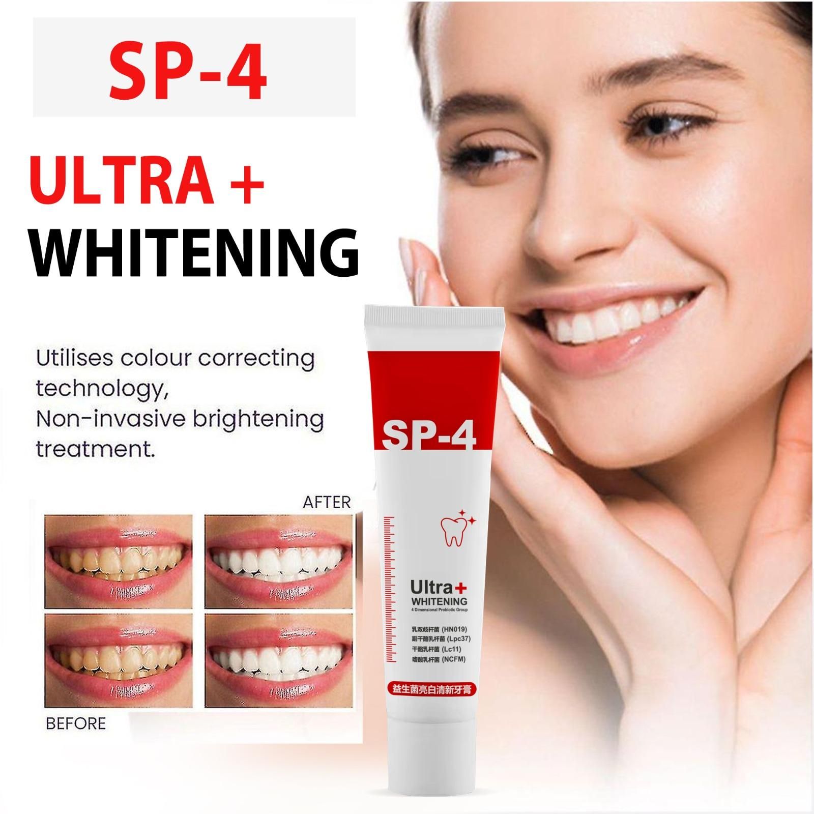 SP 4 Ultra Brightening Toothpaste Advanced Whitening Formula for Stain Removal and Enamel Protection 50g