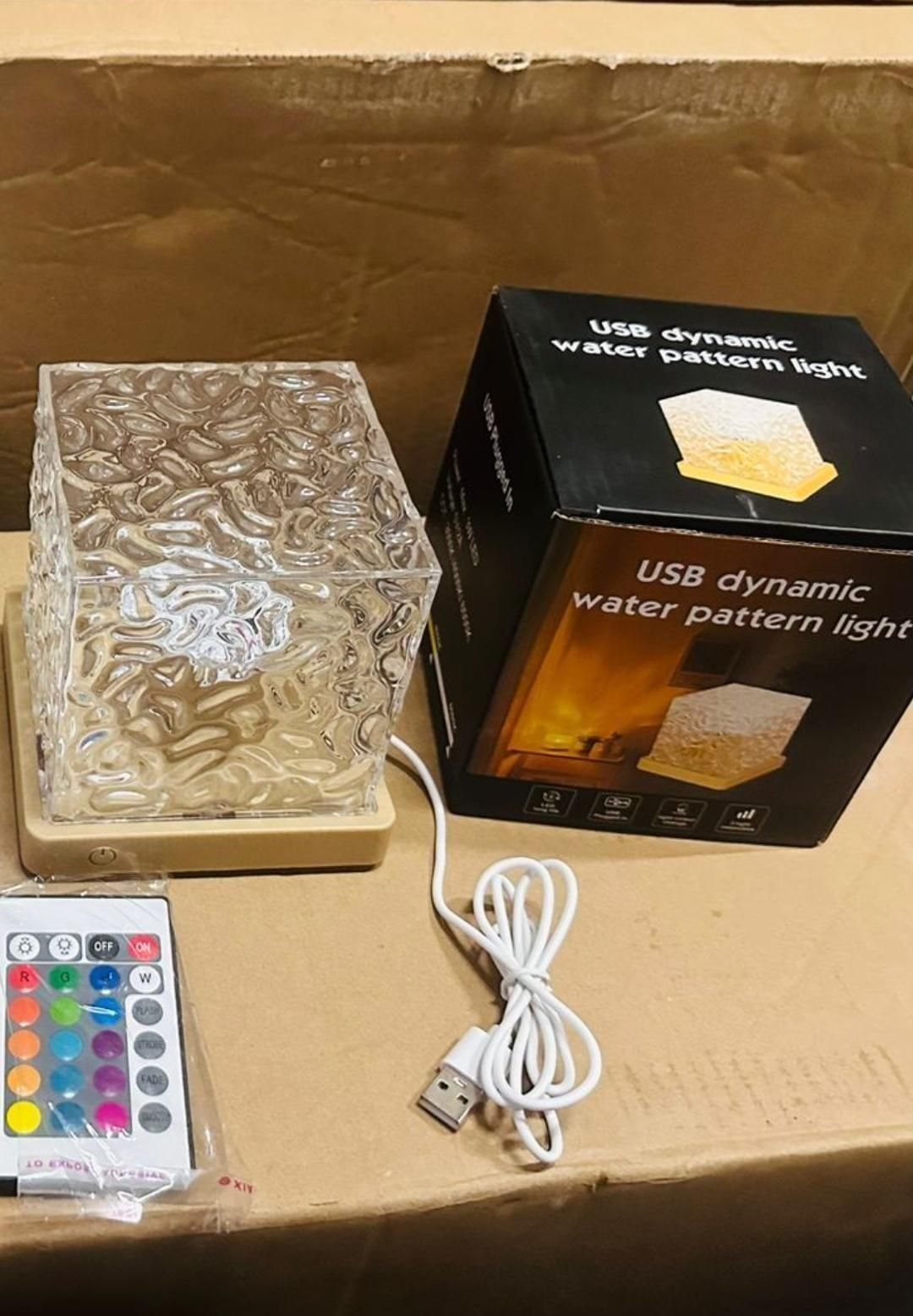 Rotating Water Ripple Effect Night Light Lamp