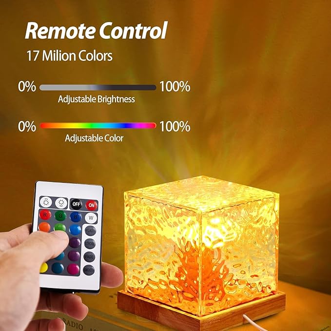 Rotating Water Ripple Effect Night Light Lamp