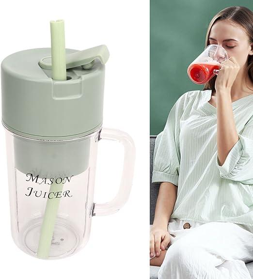 Fresh Fruit Juicer Blender for Smoothie Drinks, Water Juicer With Lid and Straw, Portable Handheld Electric Hand Milk Mini Personal Wireless 350ml Multifunctional for Home Gym Travel Office