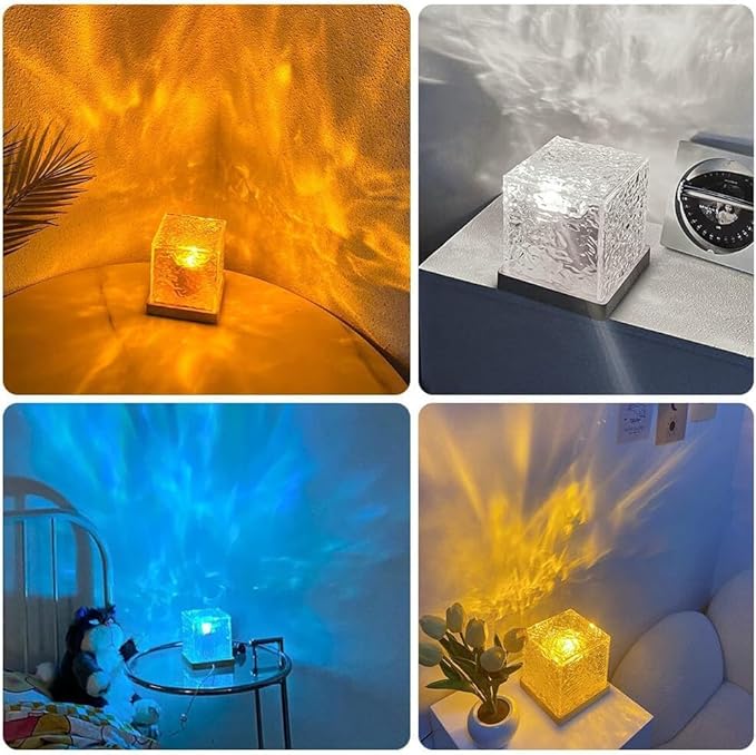 Rotating Water Ripple Effect Night Light Lamp