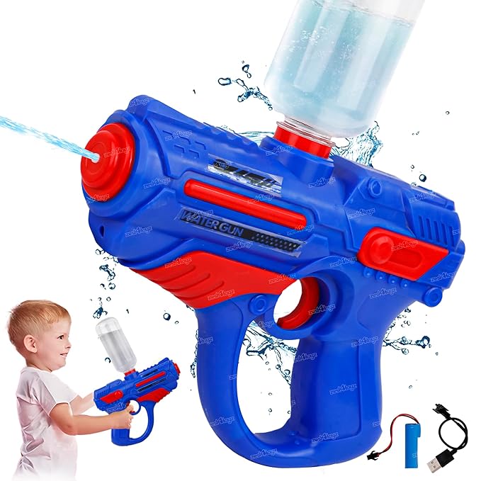 Luxe CartHoli Pichkari Water Gun for Kids Electric Pichkari Water Gun with Rechargeable Battery USB Charging for Boys and Girls
