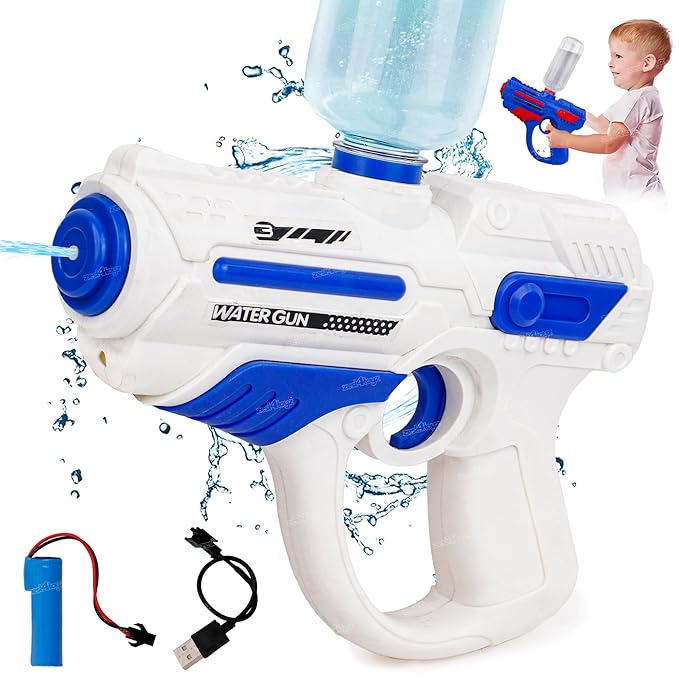 Luxe CartHoli Pichkari Water Gun for Kids Electric Pichkari Water Gun with Rechargeable Battery USB Charging for Boys and Girls