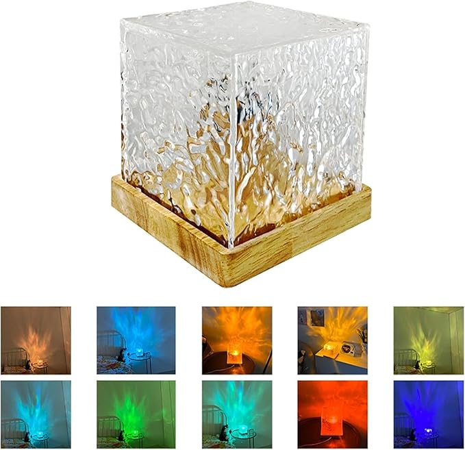Rotating Water Ripple Effect Night Light Lamp