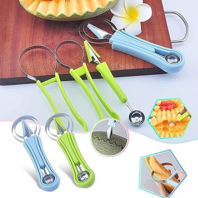Fruit Carving Knife 3 in 1 Multifunctional Set for Kitchen Home Family Party