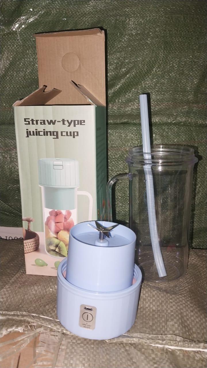 Fresh Fruit Juicer Blender for Smoothie Drinks, Water Juicer With Lid and Straw, Portable Handheld Electric Hand Milk Mini Personal Wireless 350ml Multifunctional for Home Gym Travel Office