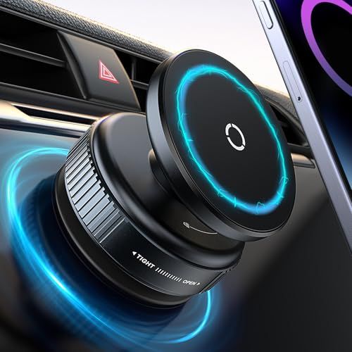 Magnetic Mobile Holder For Dashboard Vacuum Suction Phone Holder Mount Hand Free Magnetic Cell Phone Stand With Strong Grip Shockproof Suction Cup Mount For Car Gym Office Table - Black | magnetic car holder