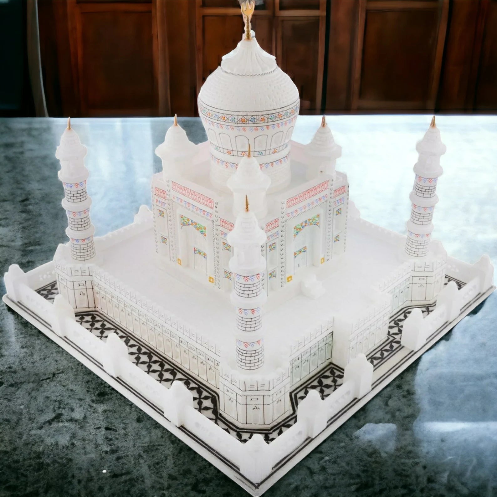 Valentines day gift for girls Tajmahal gift LoveValentine gifts valentines gift for boyfriend, Girlfriend Women Gifts for Wife Gifts For Husband Gifts for Lover Marble gift piece Decorative Showpiece - 15 cm  (Marble, White)